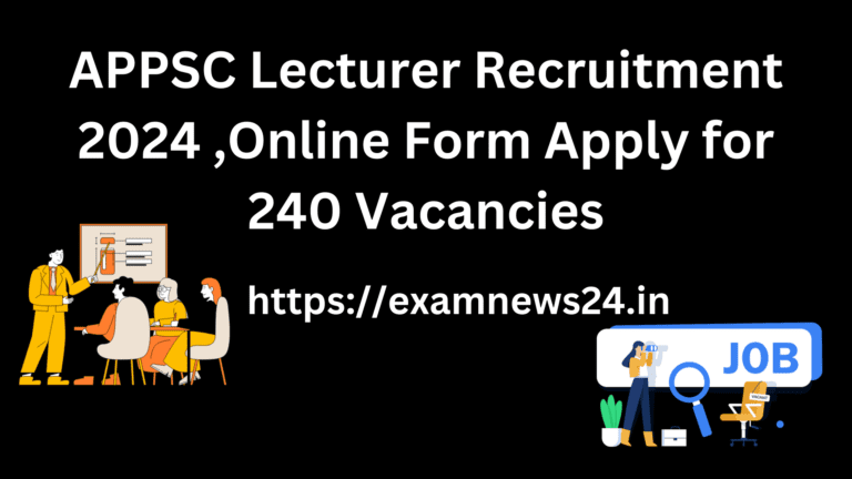 APPSC Lecturer Recruitment 2024