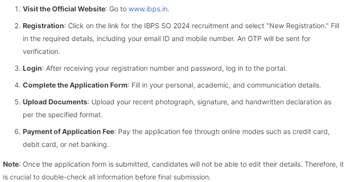 IBPS so apply online 2024 