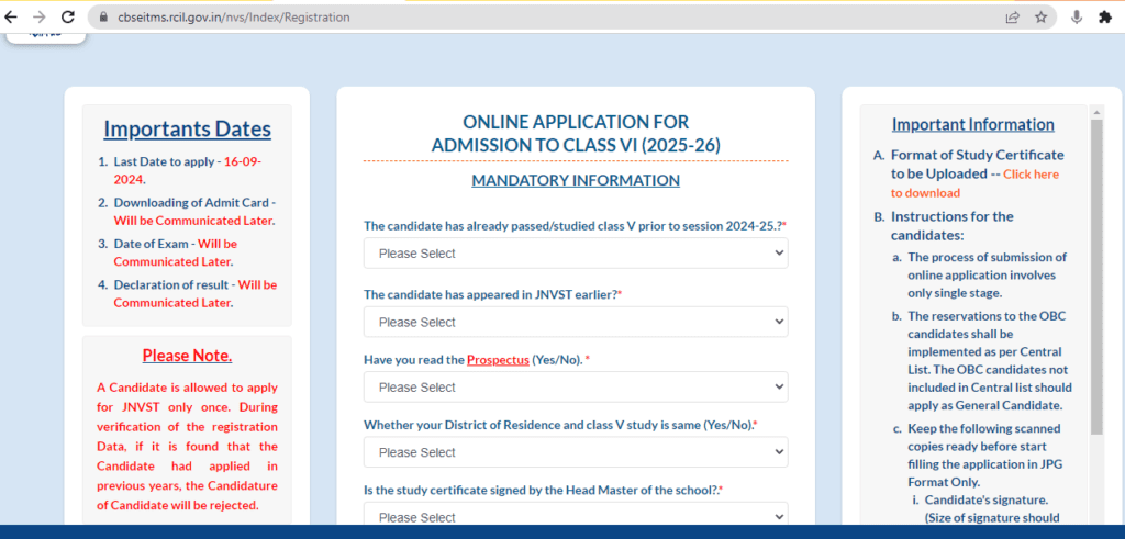 JNVST-2025 EXAMNEWS24.IN